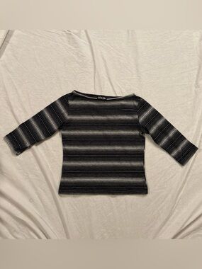 H & G (Hip & Gorgeous) Black and White Striped Knit Top